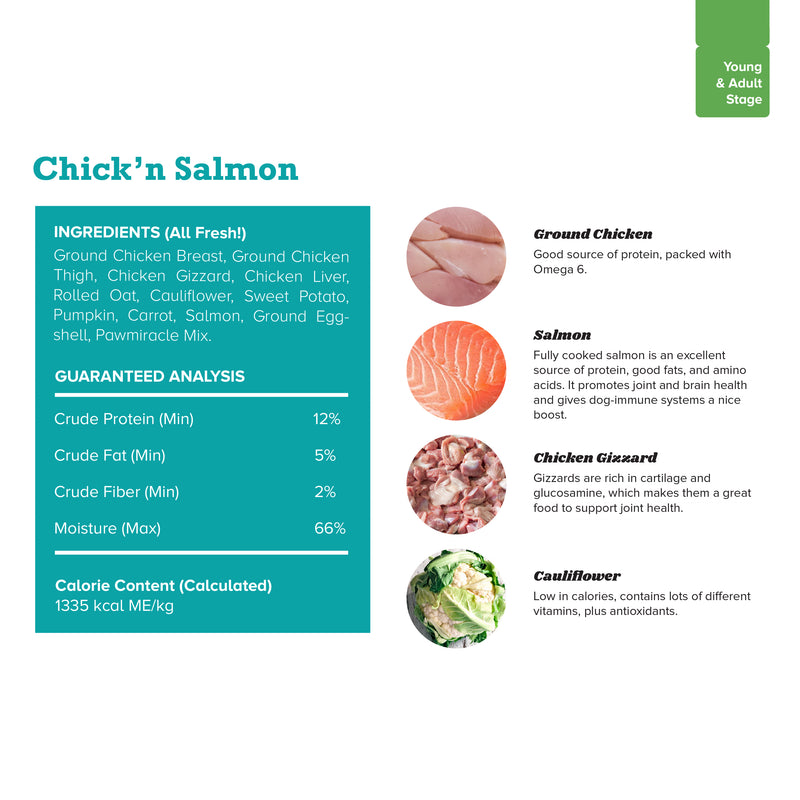 Chickn' Salmon Cooked Dog Food