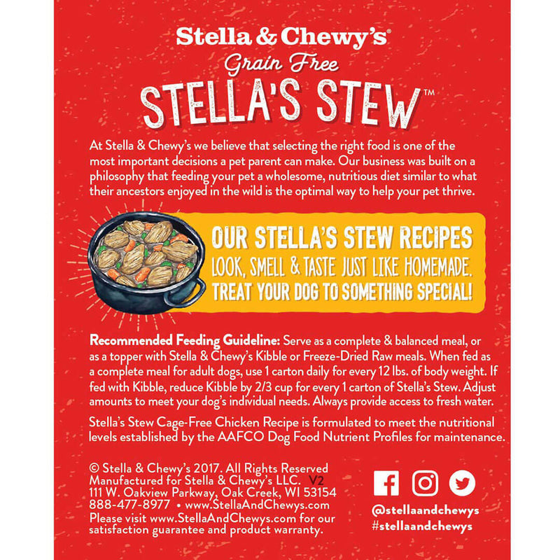 Stella's Stew Cage Free Chicken Wet Dog Food