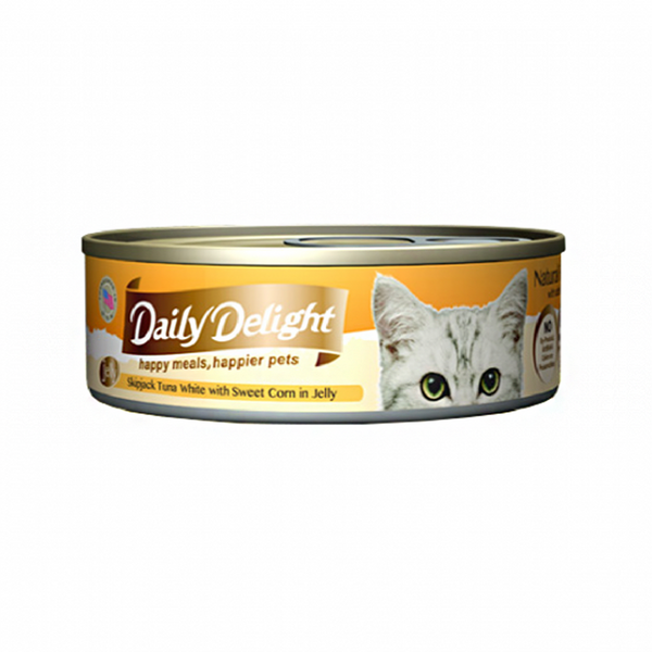 Skipjack Tuna White with Sweet Corn in Jelly Cat Food