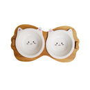 Ceramic Bowl With Wooden Bracket Double 450ml
