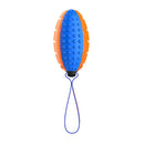 Push To Mute Rugby Ball  Blue/Orange Dog Toy