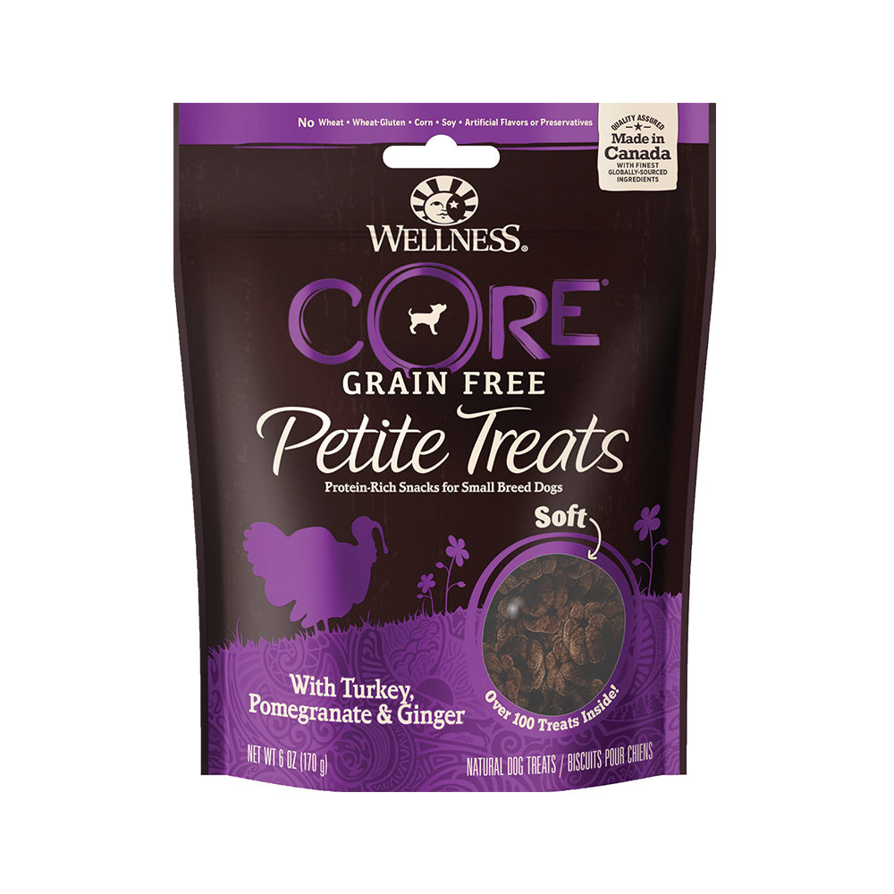 CORE Petite Treats Turkey, Pomegranate Ginger Soft Mini Bites Grain-