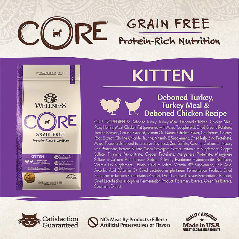 CORE Kitten Deboned Turkey, Turkey Meal & Deboned Chicken Recipe Dry Cat Food