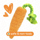 Carrot Tug Rope With Squeaker Dog Toy