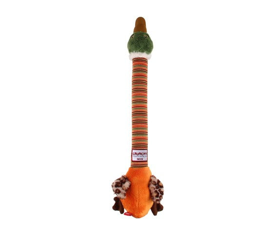 Crunchy Duck Neck Plush Friendz With Bone & Squeaker Dog Toy