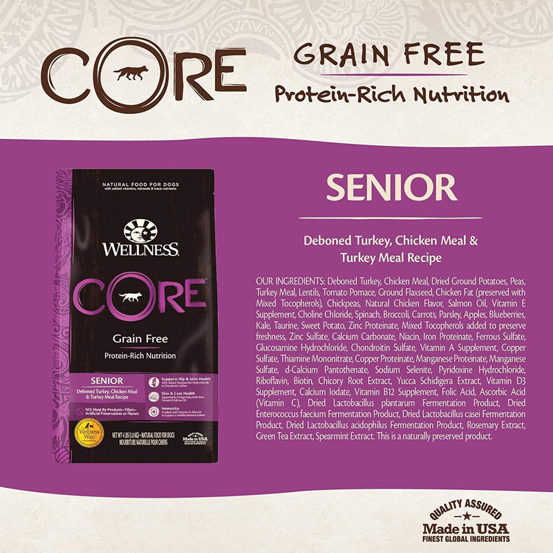 Wellness CORE Senior Deboned Turkey, Chicken Meal & Turkey Meal 12lbs