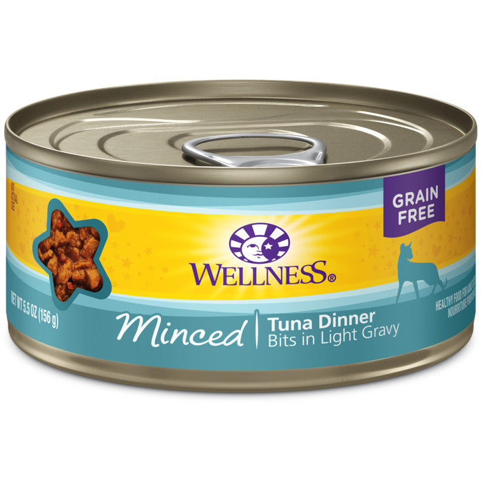 Wellness Minced Tuna Dinner Gravy Cat wet Food 3 Oz & 5.5 Oz