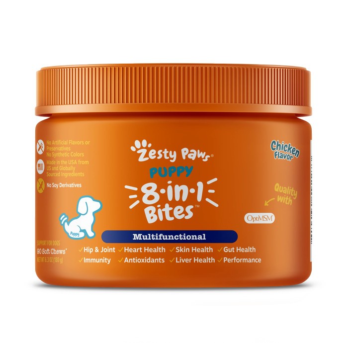 Multivitamin 8 in 1 Bites Chicken Flavor Soft Chew For Puppy - Jar