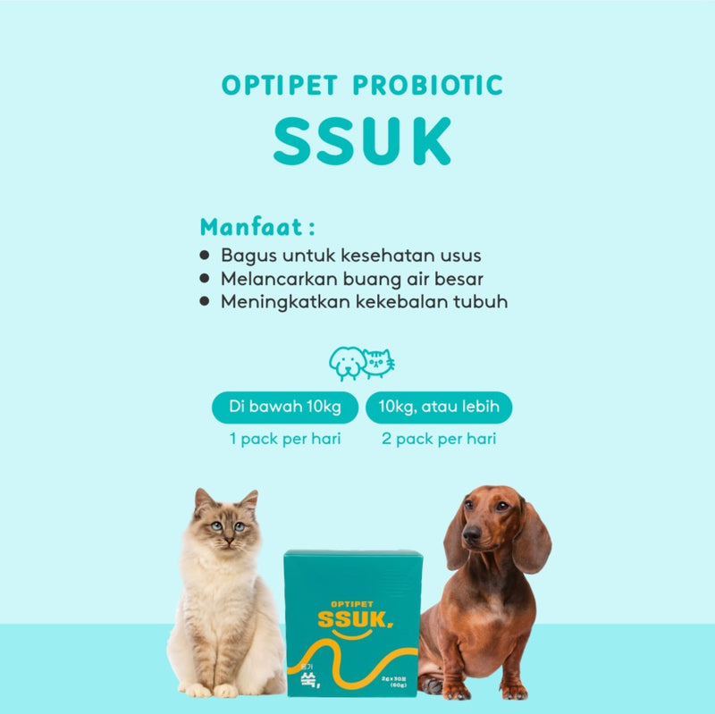 OptiPet SSUK Probiotic Vitamins Immune Digestive Intestines For Pets