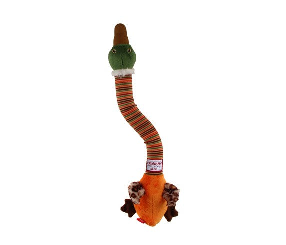 Crunchy Duck Neck Plush Friendz With Bone & Squeaker Dog Toy