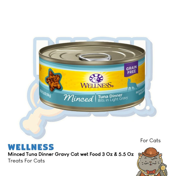 Wellness Minced Tuna Dinner Gravy Cat wet Food 3 Oz & 5.5 Oz
