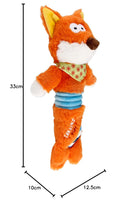 Shaking Fun Fox-Plush with Full Body Squeaker Inside Dog Toy