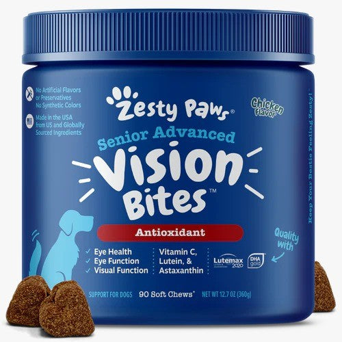 Antioxidant Vision Bites Chicken Flavor Soft Chew For Senior Dogs - Jar