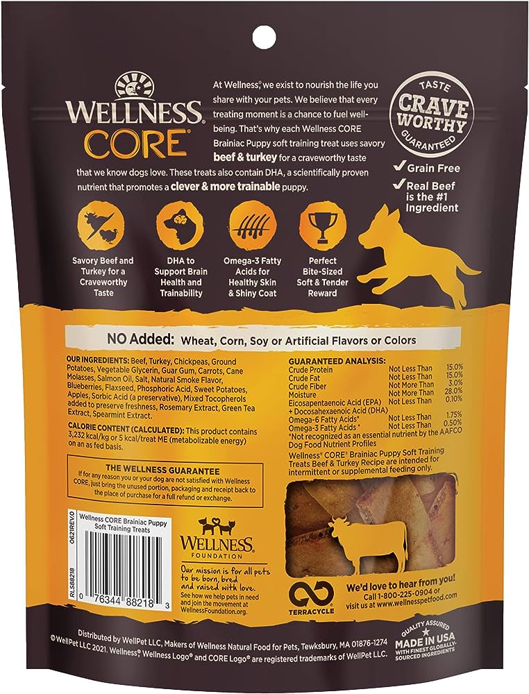 CORE Brainiac Soft Puppy Training Treats Beef & Turkey Dog Treats