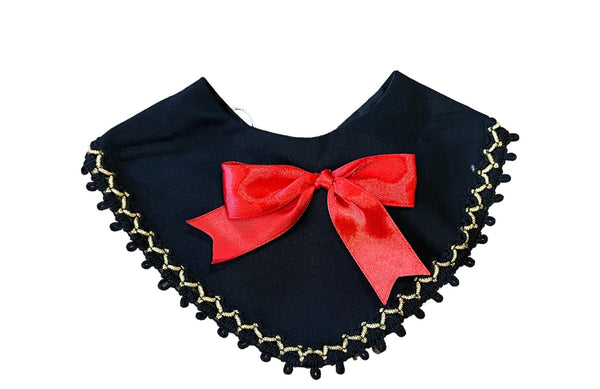 Red Ribbon Black Bandana For Pets