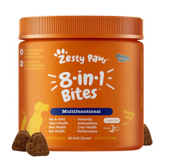 Multifunctional 8-in-1 Bites Chicken Flavor For Dogs - Jar