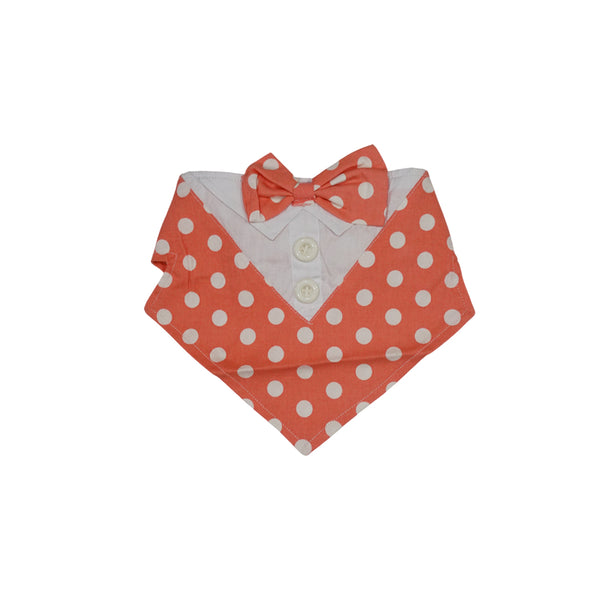 Pink Polkadot Cotton Dress & bandana for pets