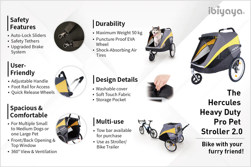 The Hercules Heavy Duty Pro Pet Stroller 2.0 (FS 2180)