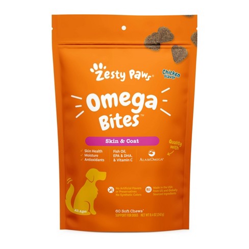 Skin & Coat Omega Bites Chicken Flavor Soft Chews For Dogs - Pouch