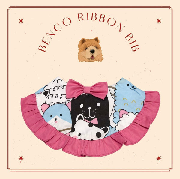Pink Butterfly Tie Ribbon Bib for Pets