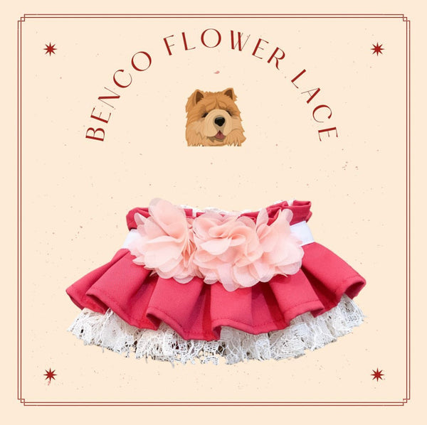 Pink Flower Lace Bib For Pets