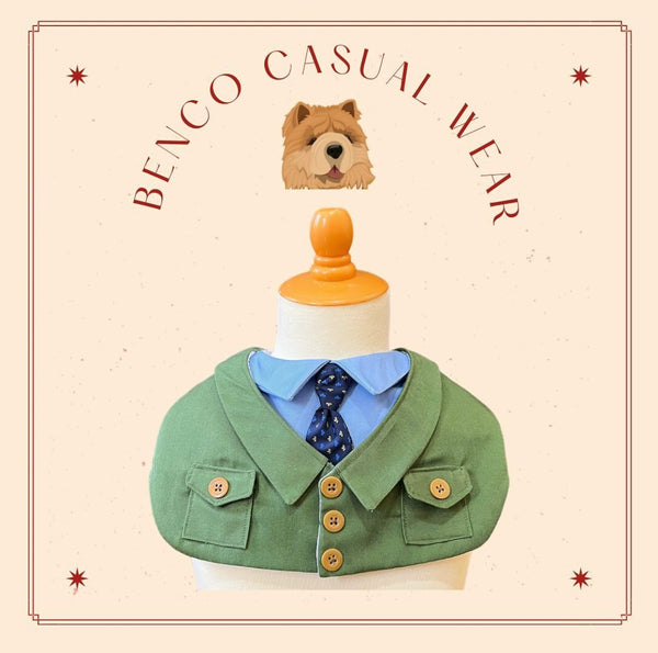 Green Suit Casual Bib For Pets