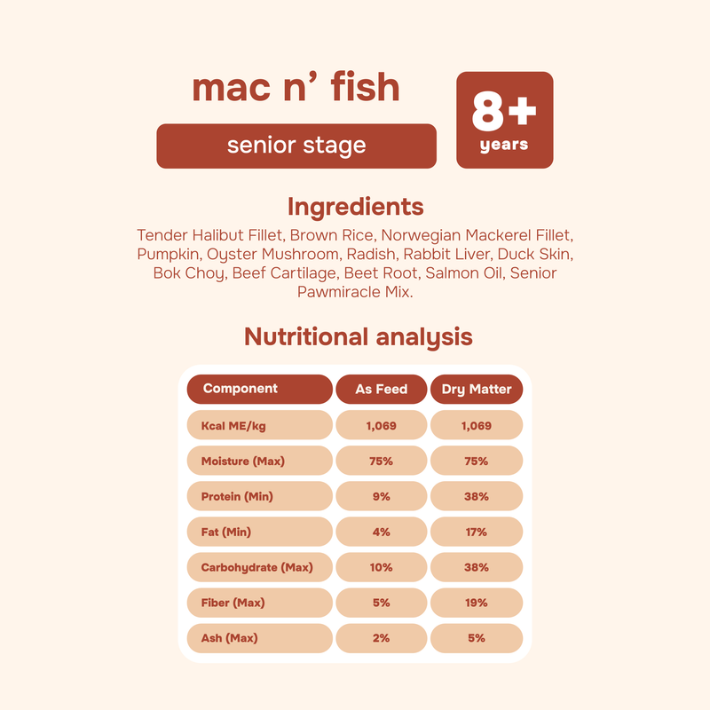 Mac and Fish Senior Cooked Dog Food