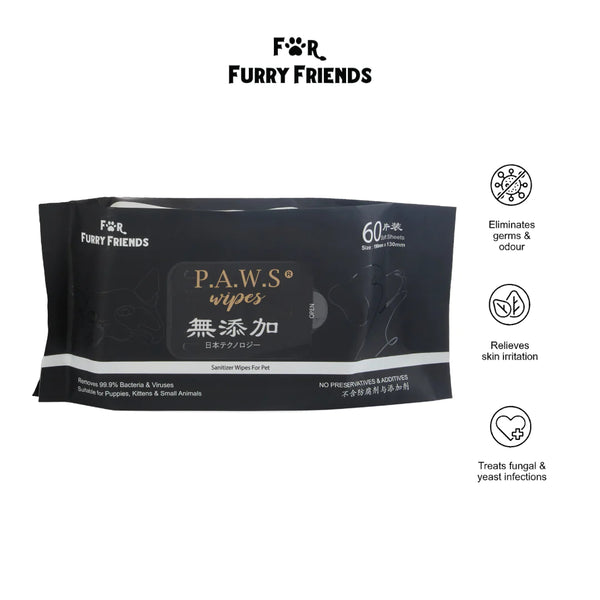 Activated Water Sanitizer (P.A.W.S) Wipes For Pet