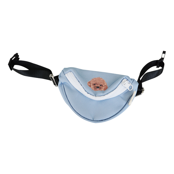 Red Toy Poodle - Blue Sling Bag For Dogs