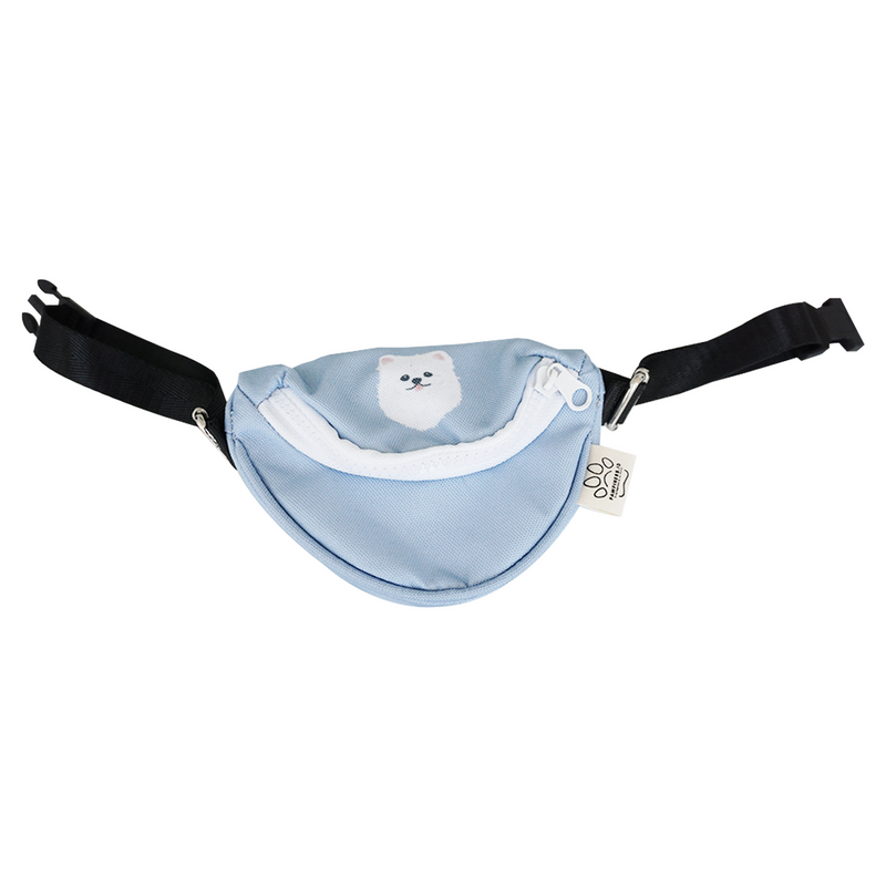 White Pomeranian - Blue Sling Bag For Dogs