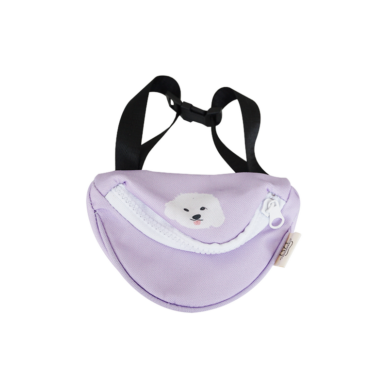 White Poodle - Lilac Sling Bag For Dogs