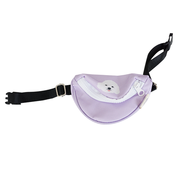 White Poodle - Lilac Sling Bag For Dogs