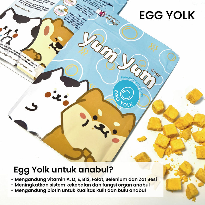 Egg Yolk Freeze Dried Raw Goods Treats For Dog and Cats - 50 gr