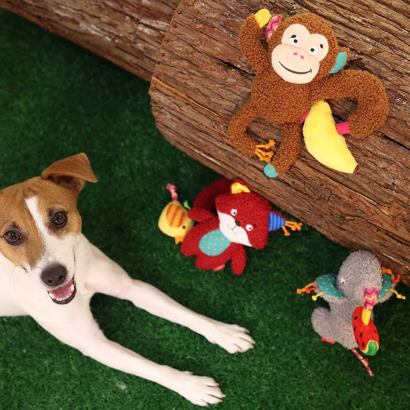 Gigwi Plush Friendz Elephant With Squeaker Dog Toys