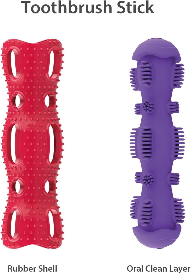 Toothbrush Stick Rubber Dental Chew With Crackle Sound Dog Toy