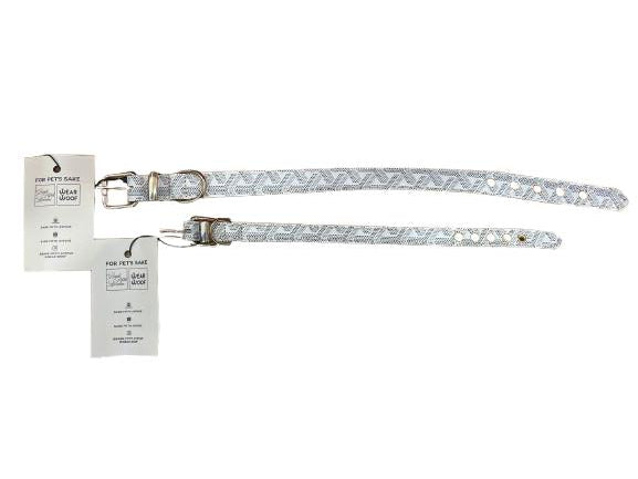Goyard White Collar For Pets