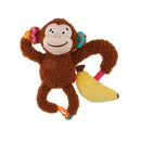 Monkey Banana Plush Friendz With Squeaker Dog Toy