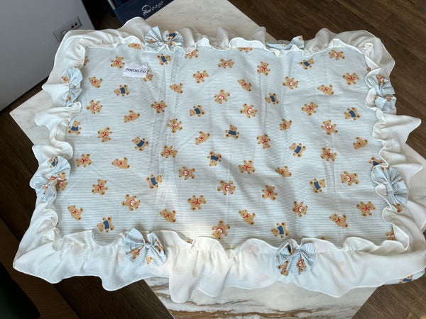 White Blue Teddy Bed for Pets