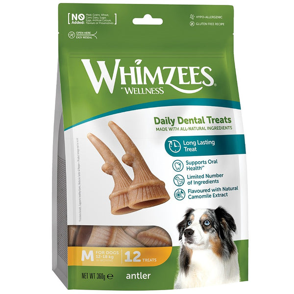 Daily Dental Antlers For Medium Dogs 12 Pack 360g