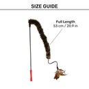 Catwand Feather Teaser with Natural Feather Plush Tail and Tpr Handle Cat Toy