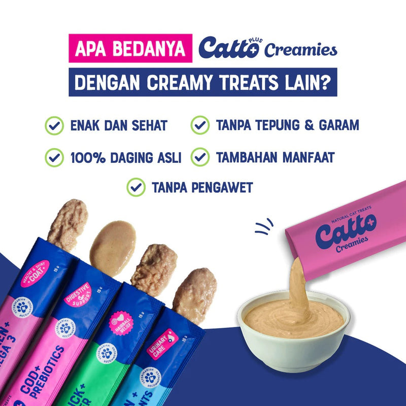 Plus Creamies Chicken Omega 3 Skin Coat Care for Cats 4x15gr