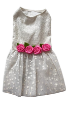 White Pink Rose Dress