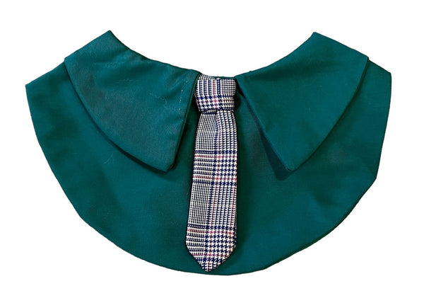 Green Shirt Brown Tie Bib For Pets