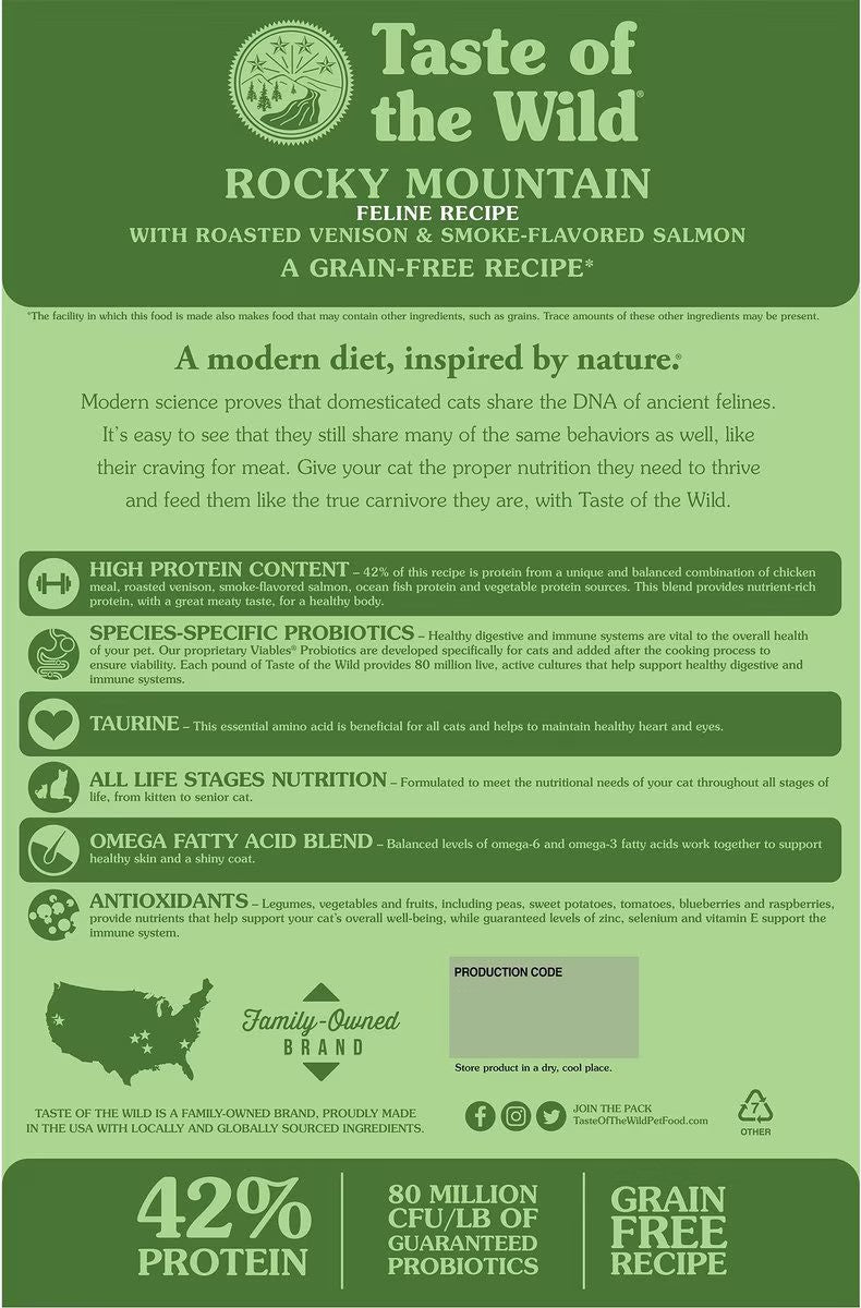 Rocky Mountain Roasted Venison & Smoke-Flavored Salmon Grain-Free Dry Cat Food