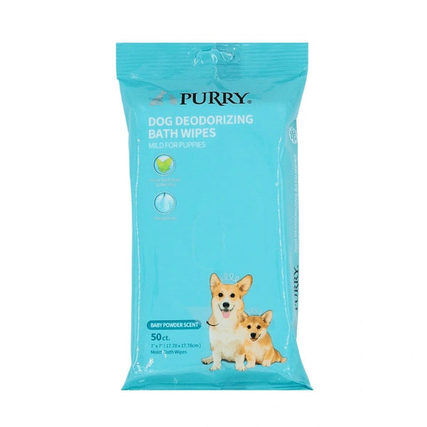 Purry Dog Deodorizing Bath Wipes Baby Powder Scent - 50ct