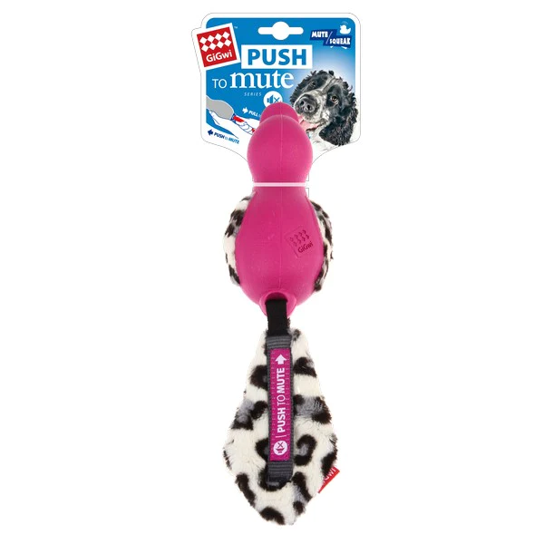 Push To Mute Duck Plush Tail Dog Toy