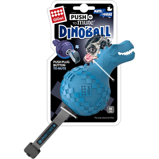 Push To Mute Dinoball T-Rex Dog Toy