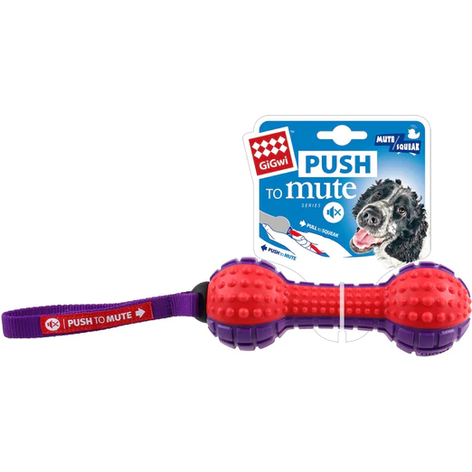 Push To Mute Dumbbell Dog Toy
