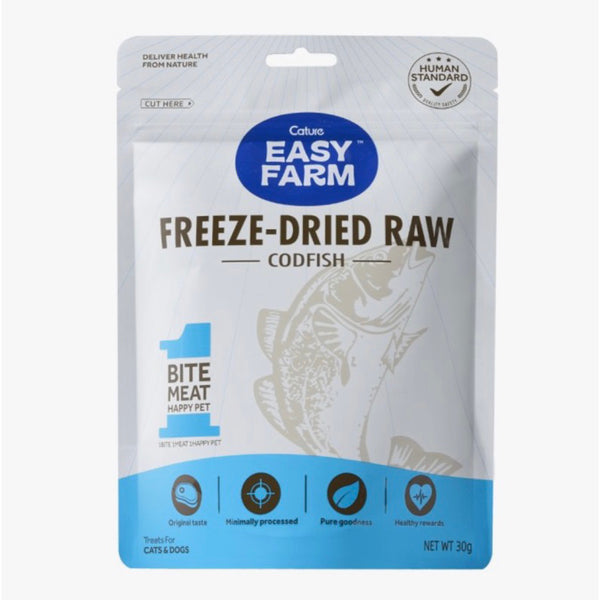 Easy Farm Cod Fish Freeze Dried Raw Cats and Dogs Treats