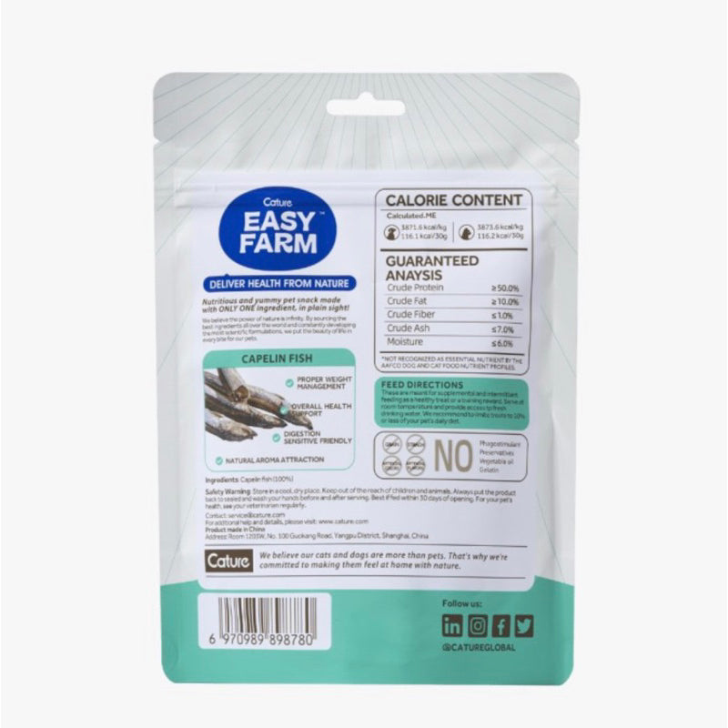 Easy Farm Capelin Fish Freeze Dried Raw Cats and Dogs Treats